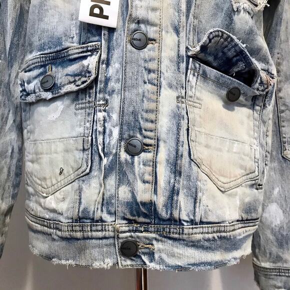 Preme NWT Light Stone Wash Jean Jacket Men M - Picture 6 of 16